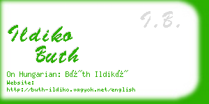 ildiko buth business card